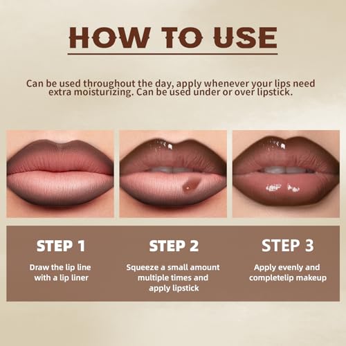 HOSAILY Lip Liner & Lip Gloss Set - Light & Dark Brown, Moisturizing, Long-Lasting, Lip Care Makeup