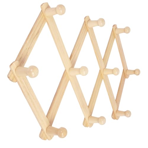 AMAPON Expandable Accordion Wall Hanger with 10 Pegs for Coats, Hats, and More