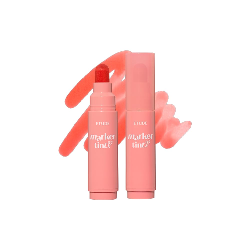 Dear Darling Marker Tint - Hydrating Long Lasting Lip Stain #5 Pink Tangerine (5g) | High Pigment Kbeauty Lip Tint