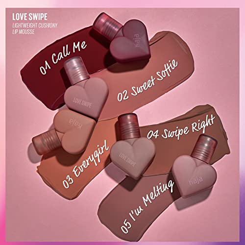 Kaja Lip Mousse 01 Call Me - Buildable Velvet Finish, Moisturizing