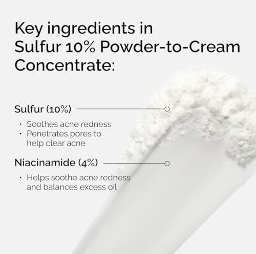 The Ordinary Sulfur 10% Powder-to-Cream Acne Spot Treatment 0.18 Oz - Fast Acne Relief
