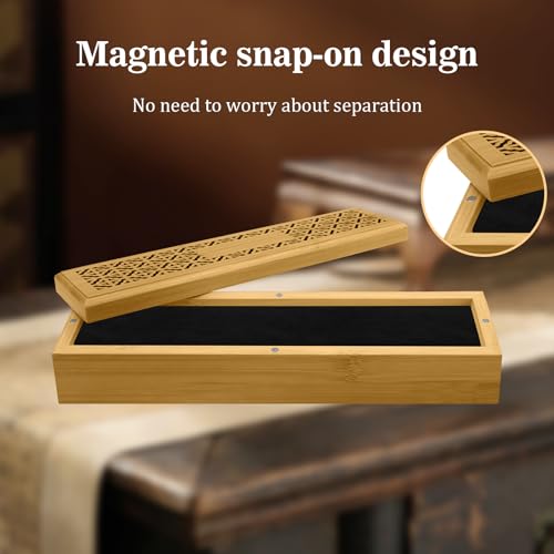 Wooden Incense Holder with Storage - Dual-Compartment Ash Catcher