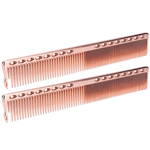Dioche 2-Piece Stainless Steel Haircut Comb - Professional Salon Styling