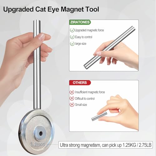 ZIRATONES Cat Eye Nail Magnet Pen - 5.9 Inch Double-Head Tool