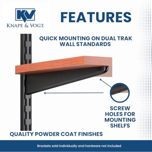 Adjustable Wood Shelf Bracket, 14-Inch Platinum, Heavy-Duty