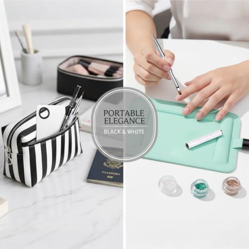 Nail Art Brush Set with Palette - 3PCS Double-Ended Gel Brushes