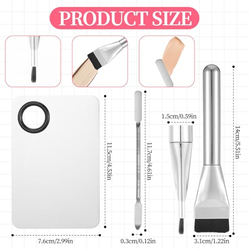 Ouligay Makeup Scraper and Palette Set - 3 Pcs Stainless Steel Tools