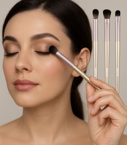 Aura 4-Piece Professional Synthetic Eyeshadow Brush Set with Case