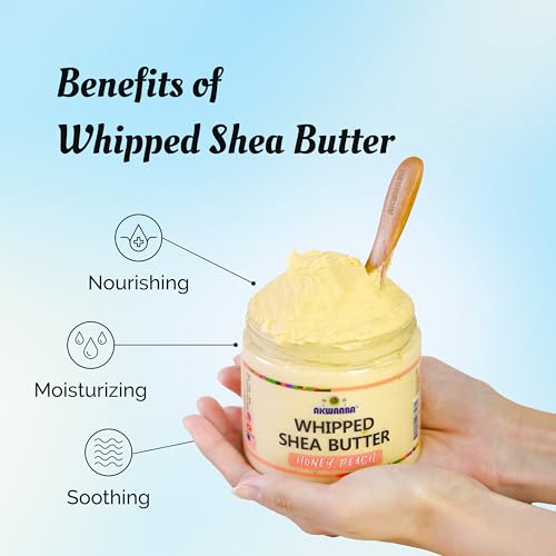 AKWAABA Whipped Shea Butter – Fragrance-Free Moisturizer for Skin & Hair, 12 oz