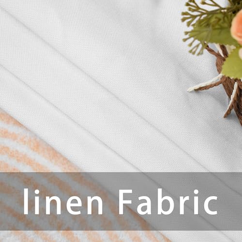White Faux Linen Kitchen Valance Curtain - 52" x 12" Rod Pocket