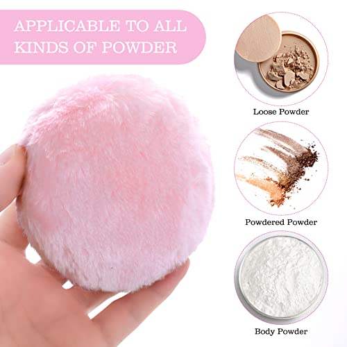 Sibba 4-Inch Large Velour Makeup Puff - Soft & Washable - 2 Pack