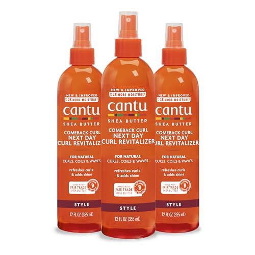 Cantu Comeback Curl Revitalizer Spray with Shea Butter - 12 fl oz (Pack of 3)