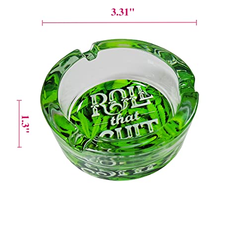 Round Green Leaf Cigarette Ashtray | Durable Indoor & Outdoor Use
