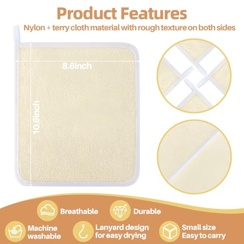 MAQIHAN Exfoliating Washcloth - 4 Pack Dual-Sided Body & Face Towel