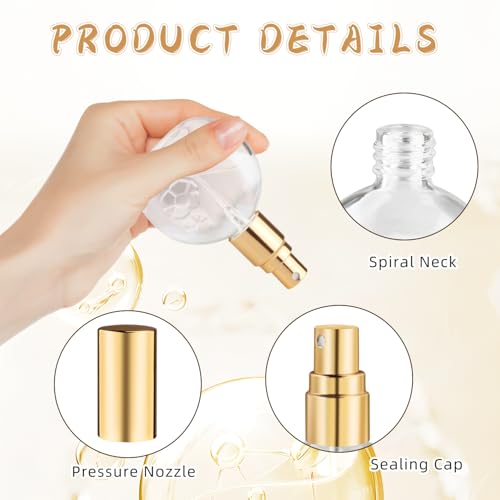 Mirrline 12 Pcs 10ml Glass Perfume Spray Bottles, Refillable Fine Mist Atomizer