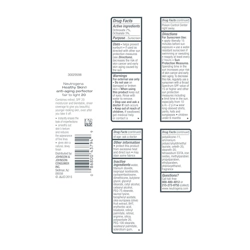 Neutrogena Anti-Aging Perfector Tinted Moisturizer SPF 20 - Fair to Light 1 oz