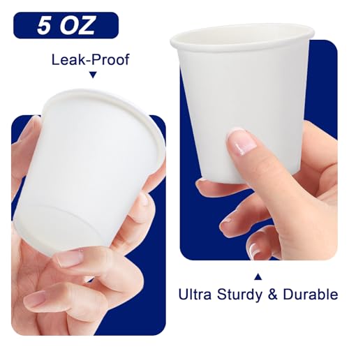 Clawsoff 100 Count 5 oz Disposable Paper Cups - Leak-Proof & Durable