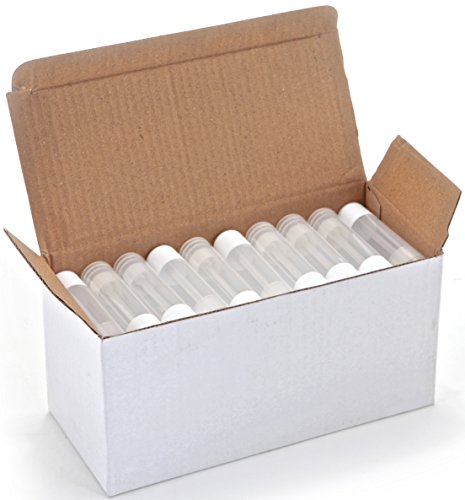 Vivaplex 5.5ml Clear Lip Balm Tubes with White Caps - 50 Count