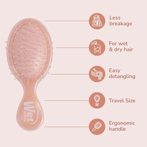 Wet Brush Mini Detangler Hair Brush Iridescence Icon Bronze Travel Hair Comb