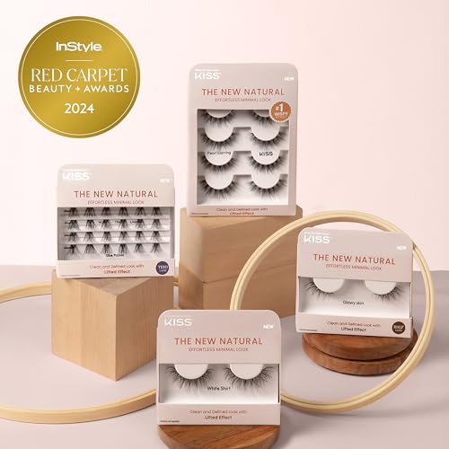 Kiss Nude Blazer False Eyelashes - 4 Pairs, 12mm, Easy to Apply