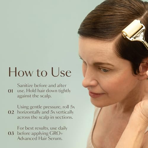 VEGAMOUR GRO+ Advanced Dermaroller Replacement Head | 1,200 Microneedle 0.25mm Scalp Tool | Gently Exfoliates the Scalp | (No Handle, Replacement Head Only)