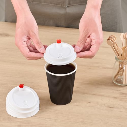 Disposable Coffee Cup Lids - 50 Pack with Secure Seal