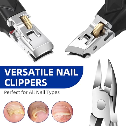6-Piece Heavy Duty Toenail Clipper Set with Leather Case