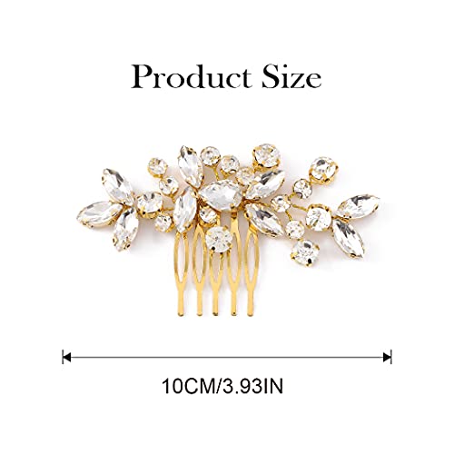 JAKAWIN Bridal Hair Comb Rhinestone Wedding Hair Accessories Silver Gold Rose Gold