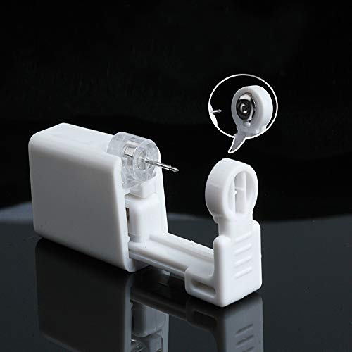 AM RONG MAGIC Disposable Ear Piercing Gun Kit with 4mm Crystal Earrings - Safety & Home Use