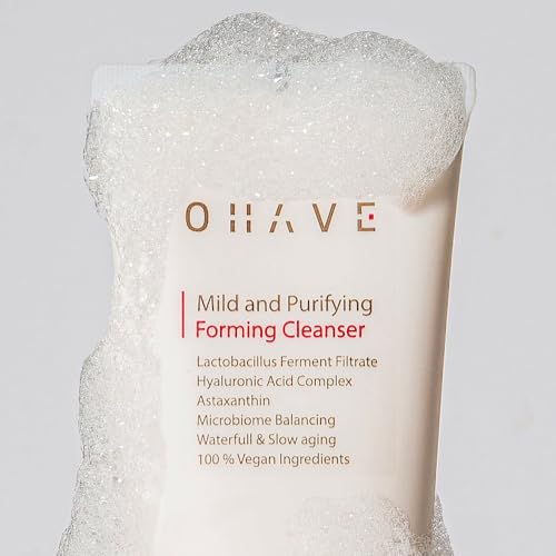 OHAVE Mild Foaming Face Wash - Vegan pH-Balanced Cleanser, 4.23 Fl Oz