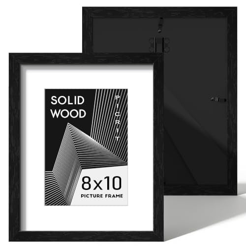 8x10 Solid Wood Frame Set of 2 - Black Gallery Frames for Photos