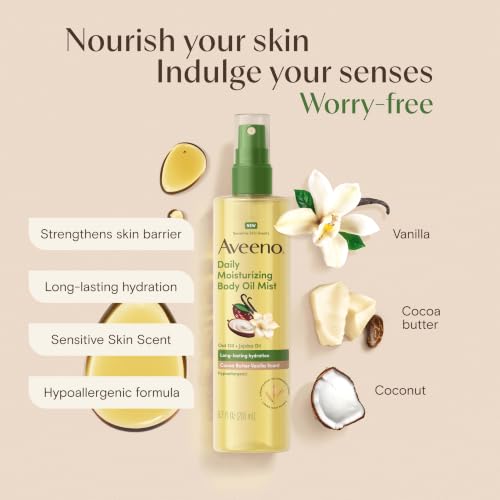 Aveeno Daily Moisturizing Body Oil Mist - Cocoa Butter Vanilla, 6.7 oz
