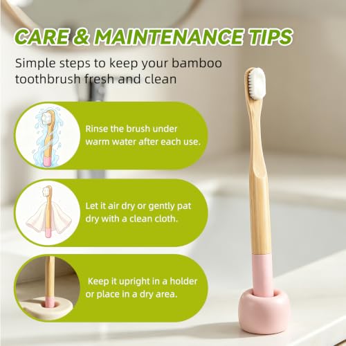 Kids Bamboo Toothbrush 4-Pack - Ultra-Soft Bristles, BPA-Free