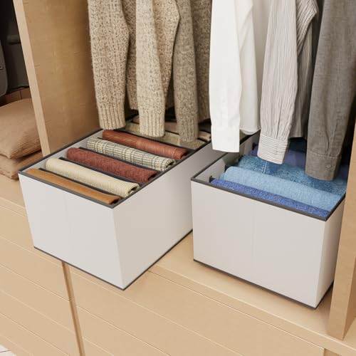 Large 7-Grid Closet Organizers with Dividers for Clothing