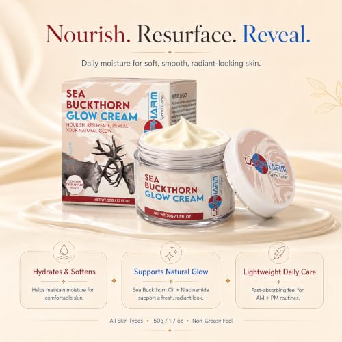 Sea Buckthorn Glow Face Cream with Niacinamide & Hyaluronic Acid - Hydrating Moisturizer for All Skin Types - 50g