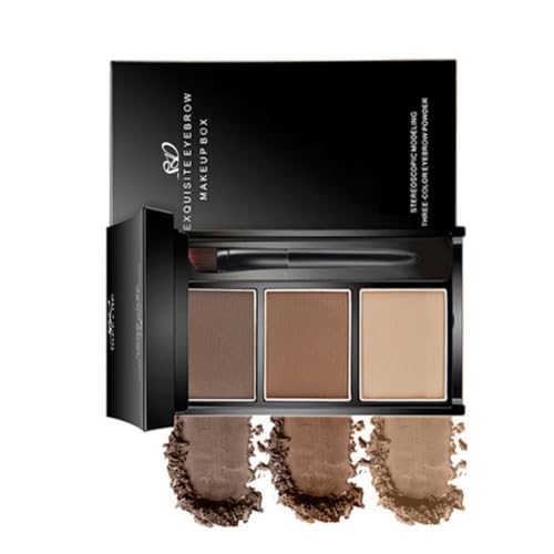 UOCK Waterproof Three-Color Eyebrow Powder Kit - Natural Brow Makeup