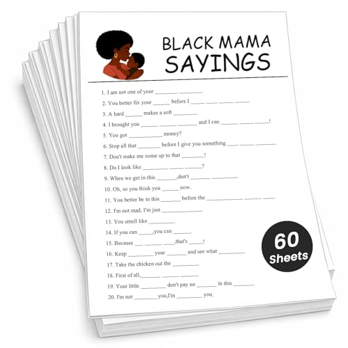 Black Mama Sayings Party Game - 70-Piece Adult Icebreaker Set