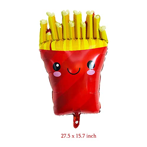 10 Pack French Fries and Hamburger Balloons for Birthday Parties