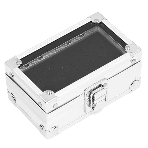 Aluminum Nail Drill Bit Storage Case with Transparent Cover