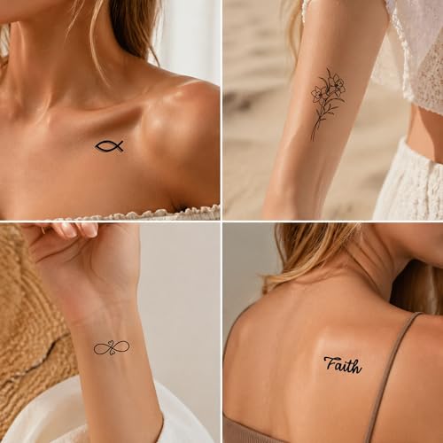 Epuxiael Wild Flower Semi Permanent Tattoos - 2 Week Long Lasting Body Art for Adults