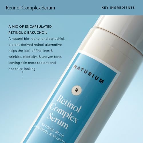 Naturium Retinol Complex Serum 1 oz - Encapsulated Retinols & Bakuchiol for Face, Night Anti-Aging