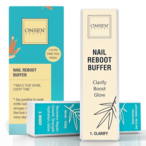 Onsen Nail Buffer Block - 4-Way Buffing, 1 Count, Salon-Quality Shine