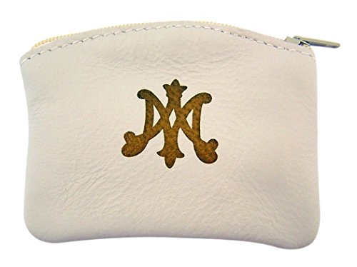 WJ Hirten Ave Maria and Chi Rho Sheepskin Leather Rosary Case, 3 1/4 Inch