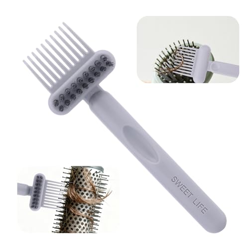 Gray 2-in-1 Comb & Brush Cleaner Tool for Hair Styling Tools - Portable & Ergonomic
