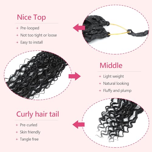 Goddess Faux Locs Crochet Hair 14 Inch - Pre-Looped Boho Synthetic Braids