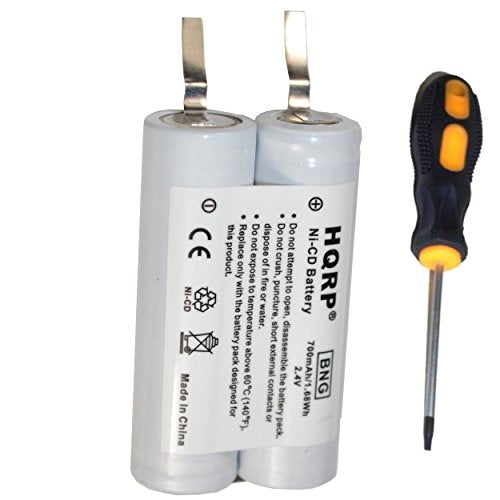 HQRP 2.4V 700mAh Ni-Cd Battery for Philips Norelco Razors + Screwdriver