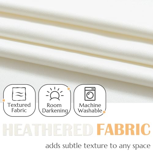 Faux Linen Kitchen Curtains - 36 Inch Farmhouse Tier Drapes, White (2 Panels)