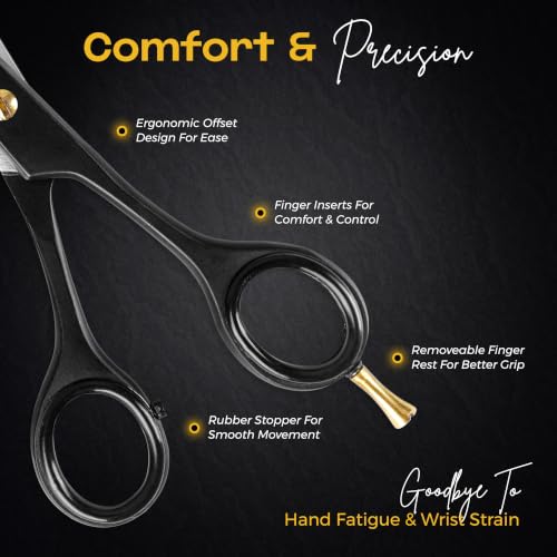 MFUNS 6.5” Professional Hair Cutting Scissors - High Carbon Stainless Steel Salon Shears