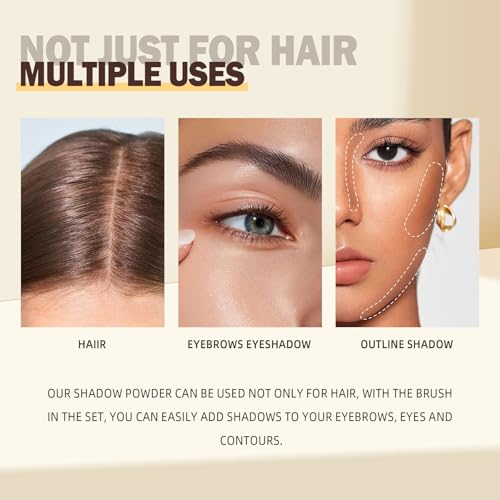 Hairline Powder for Thinning Hair & Gray Roots with Brush – Water & Sweat Resistant Root Touch Up Concealer (Black)