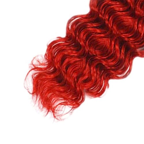 14 Inch Pure Red Deep Wave Human Hair Bundle for Quick Weave